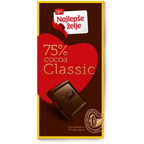 Najlepše želje crna čokolada selection  75% 75g slika 1