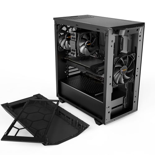 be quiet! BGW34 PURE BASE 500 Window Black, MB compatibility: ATX / M-ATX / Mini-ITX, Two pre-installed be quiet! Pure Wings 2 140mm fans, including space for water cooling radiators up to 360mm slika 4