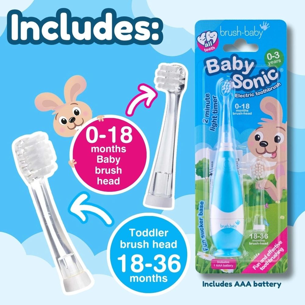 Brush-Baby Dječija električna četkica BabySonic (0-3 godine), Plava slika 4