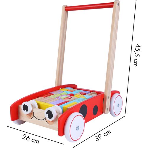 Ecotoys drvena guralica s kockicama 40kom. slika 5