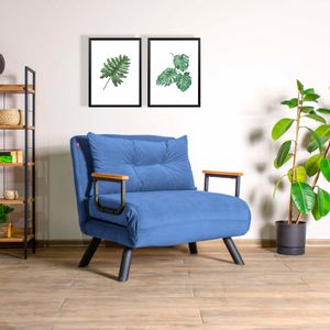 Atelier Del Sofa Fotelja na razvlačenje, Plava, Sando Single - Blue