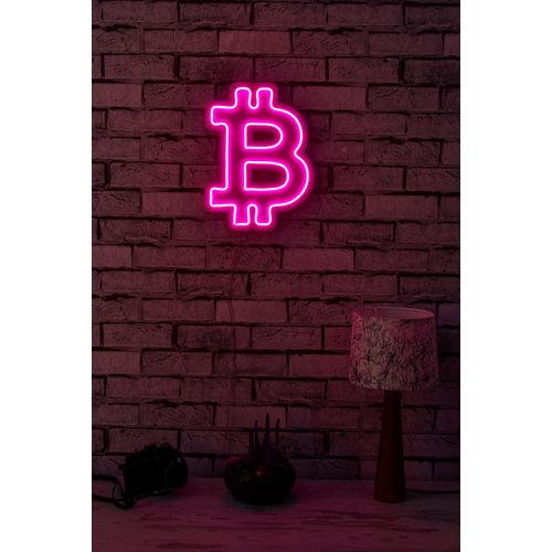 Wallity Ukrasna plastična LED rasvjeta, Bitcoin - Pink slika 2
