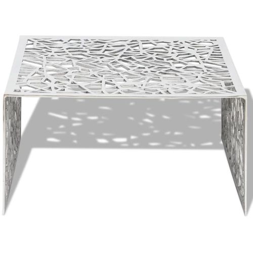 Stolić za Kavu Srebrni Geometrijski Dizajn Aluminij slika 35