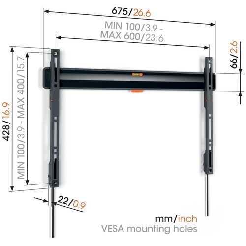 Vogels TVM3603, zidni nosač za ekrane od 40"-100", fiksni, do 75kg slika 2