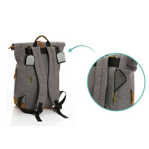 Fillikid torba/ruksak za pelene Rolltop Berlin, crna melange slika 3