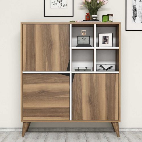 Woody Fashion Komoda s više namjena, Pulse - Walnut, White slika 1