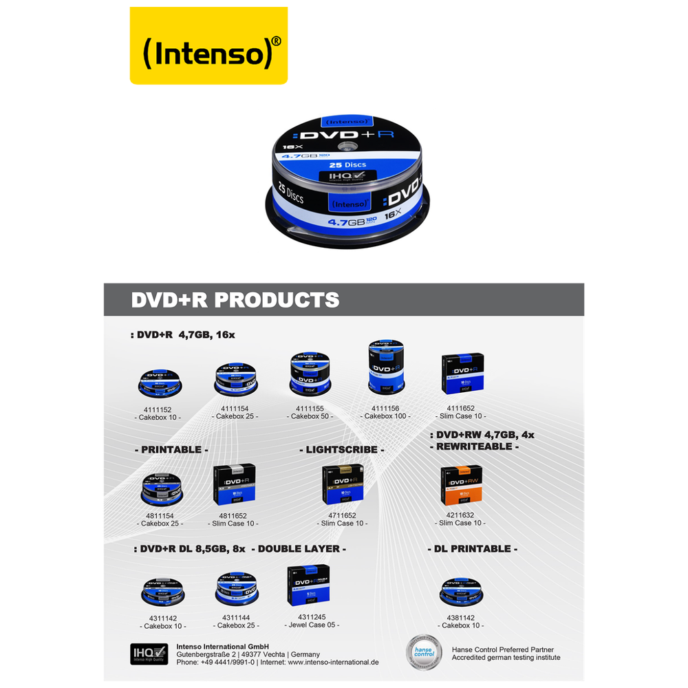 (Intenso) DVD+R 4,7GB pak. 1 komad Slim Case - DVD+R4,7GB/1Slim slika 3