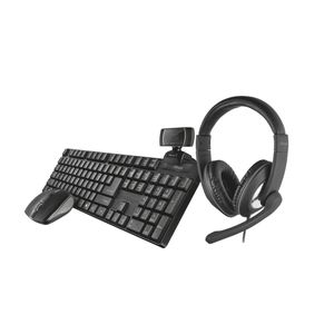 Trust 4in1 Home Office set Tastatura + wireless miš + hd cam + over-ear slušalice