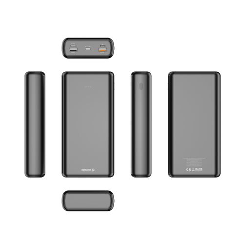 Dodatna baterija - Power Bank SWISSTEN 30000mAh, 20W, PD, QC, svi utori, crna slika 4