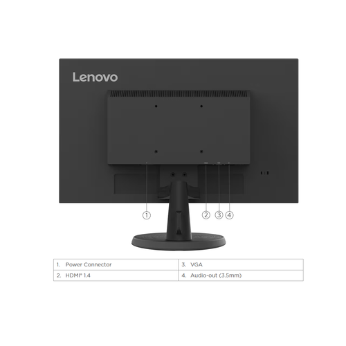 Lenovo 67A4KAC6EU 23.8" D24-45, FHD (1920 x1080) VA, 16:9,  178/178,  4ms, 250cd/m2, 3000:1 (typical), HDMI+VGA (HDMI cable included), 72% NTSC, Eye Comfort, Audio out, VESA, AMD FreeSync™, -5/22 Tilt, Black slika 8