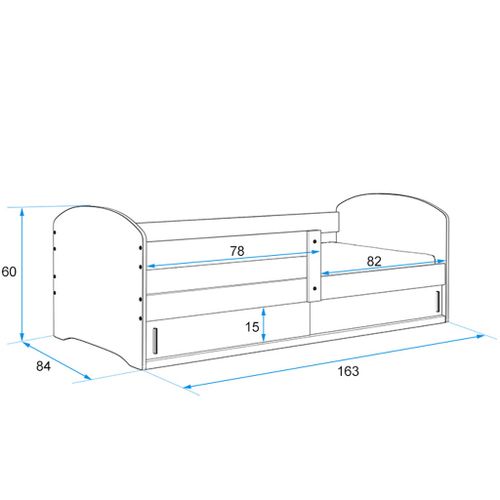 Drveni dječji krevet LUKI 1 - 160*80cm - KITTY slika 3