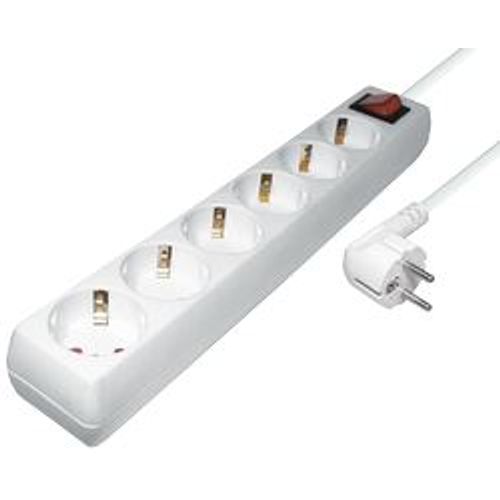 Transmedia 6-way power strip with Switch, white, 5m slika 1