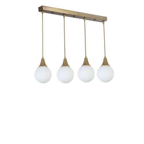 Afra 4 Lü Sıralı Eskitme Beyaz Camlı Sarkıt White
Gold Chandelier slika 2