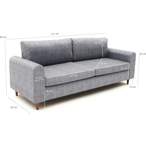 Atelier Del Sofa Trosjed, Sivo, Salem - Grey slika 10