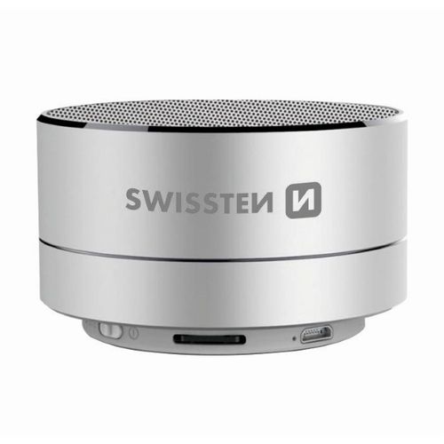 SWISSTEN zvučnik Bluetooth, FM, 3W, microSD, srebrni i-METAL slika 1