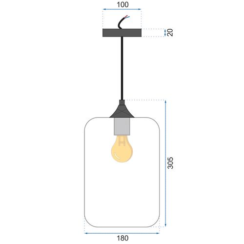 TOOLIGHT Viseća staklena stropna svjetiljka APP310-1CP LOFT slika 5