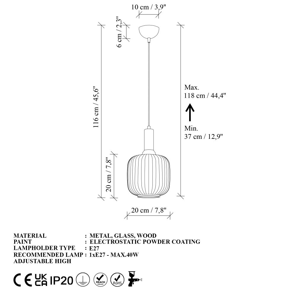 Luster Asker 15186 - drvo zlatne boje slika 6