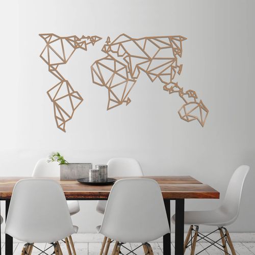 Wallity Metalna zidna dekoracija, World Map Metal Decor 4 - Copper slika 1