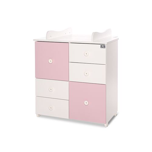 LORELLI CUPBOARD NEW Komoda za Previjanje White/Orchid Pink slika 1