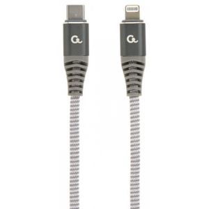 CC-USB2B-CM8PM-1.5M Gembird Premium cotton braided USB Type-C to 8-pins charging &amp; data cable, 1.5m