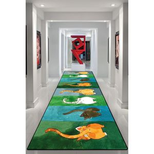 Gatto Carino Multicolor Carpet (80 x 150)