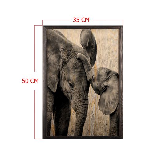 Wallity Drvena uokvirena slika, Elephant Baby slika 3