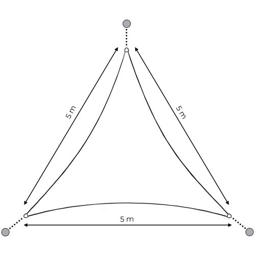 ModernHome suncobran trokutasto jedro - bež - 5x5x5m slika 7