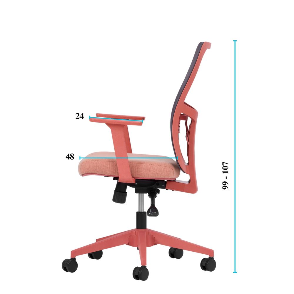 Set kancelarijskih stolica Lumbar 108 - boja / nijanse lososa (2 komada) slika 11