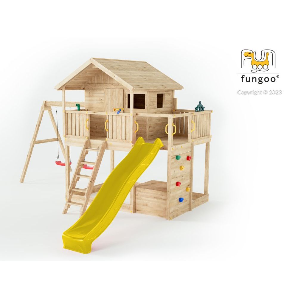 Fungoo Set SUNSHINE sa toboganom - Drveno dječije igralište slika 5
