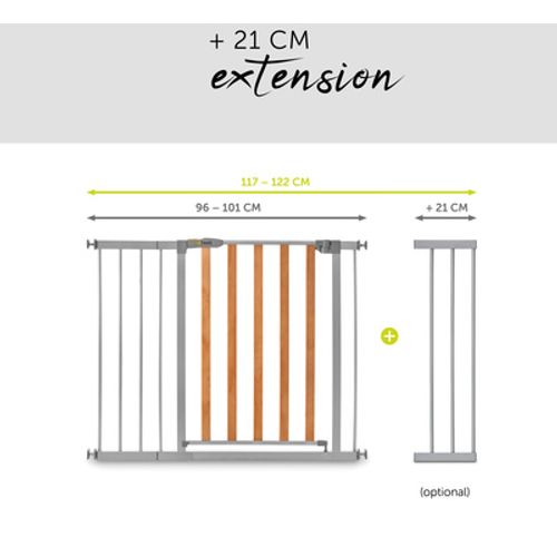 Hauck zaštitna ograda Woodlock 2 (75 - 80 cm) + nastavak 21 cm silver = 96 – 101 cm slika 3
