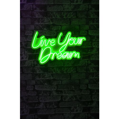 Wallity Ukrasna plastična LED rasvjeta, Live Your Dream - Green slika 2