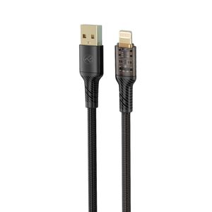 Tellur USB to LIGHTNING CABLE, TRANSPARENT SERIES, 2.4A, 1M, BLACK