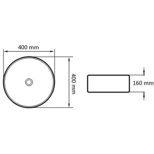 Keramički okrugli umivaonik 40 x 15 cm crni slika 5