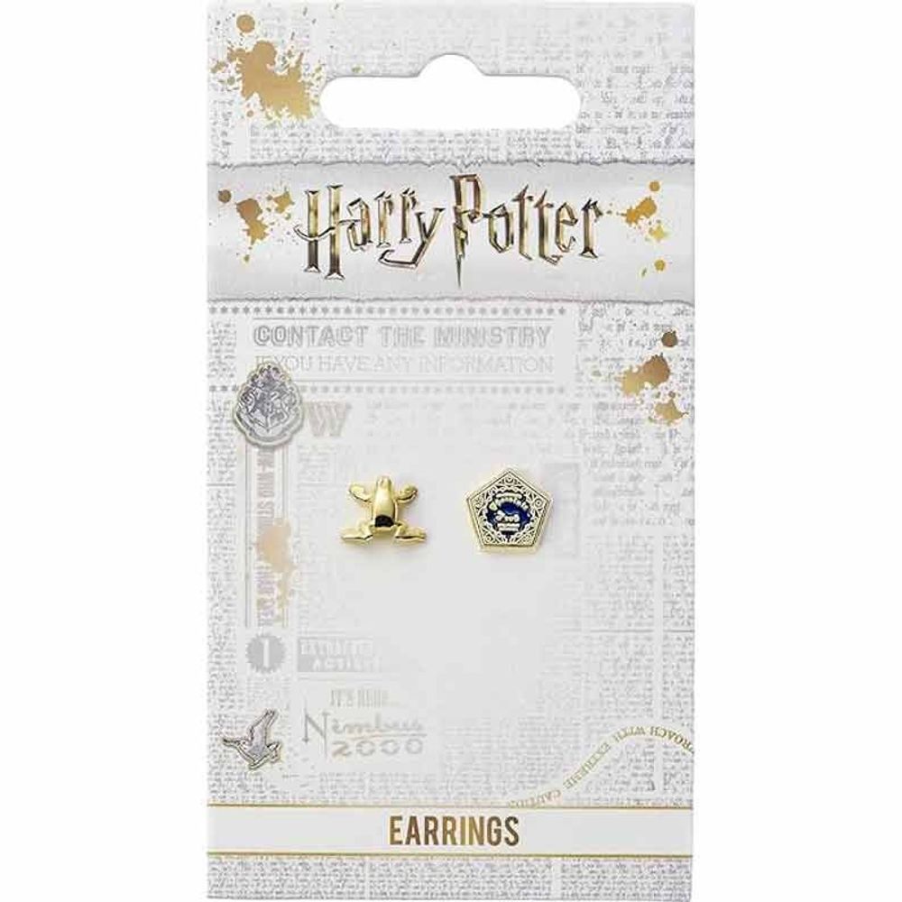 Harry Potter Naušnice u obliku čokoladne žabe s pozlatom slika 5