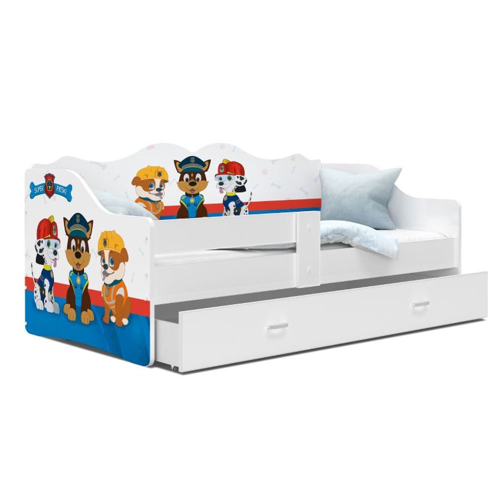 Drveni dječji krevet Neli sa ladicom - 160x80cm - PAW PATROL slika 2