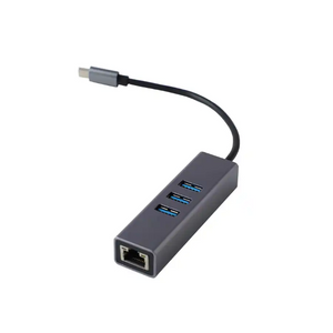 Adapter-konverter USB Tip C-3xUSB 3.0+RJ45 Linkom