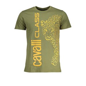 CAVALLI CLASS GREEN MEN'S SHORT SLEEVED T-SHIRT