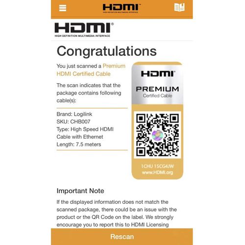 LogiLink HDMI priključni kabel HDMI A utikač, HDMI A utikač 7.50 m crna CHB007  HDMI kabel slika 5