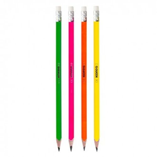Grafitna olovka Kores Grafitos Neon HB s gumicom 12/1; sortirano slika 1