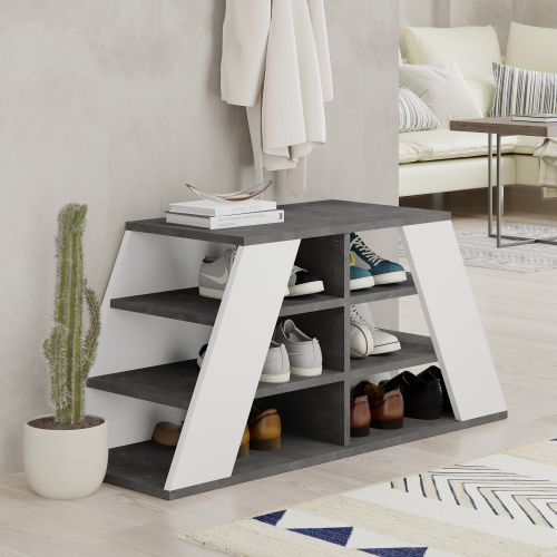 Pyramid Shoe Bench - Grey, White Grey
White Shoe Cabinet slika 2