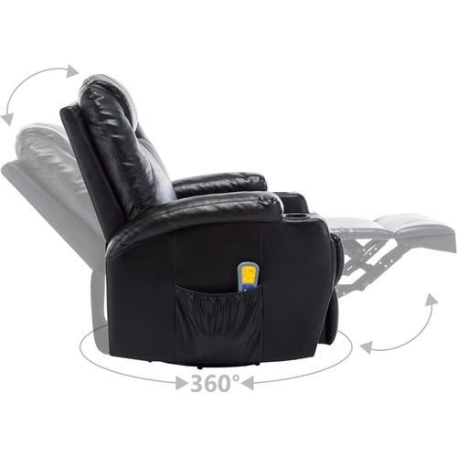 Električna ljuljajuća fotelja za masažu od umjetne kože crni slika 8