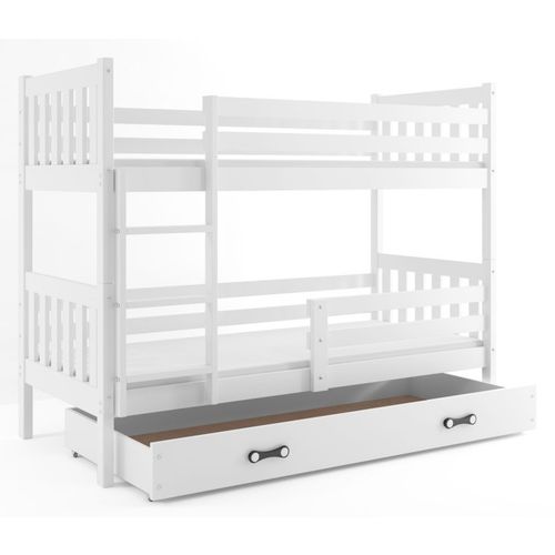 Drveni dječji krevet na kat Carino s ladicom 190*80cm - bijeli slika 2