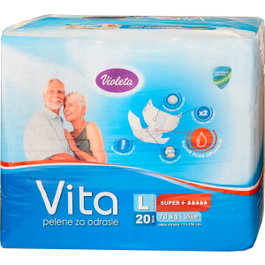 Violeta Vita pelene za inkontinenciju L Super+ 20 kom