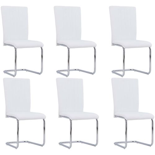 Konzolne blagovaonske stolice od umjetne kože 6 kom bijele slika 1