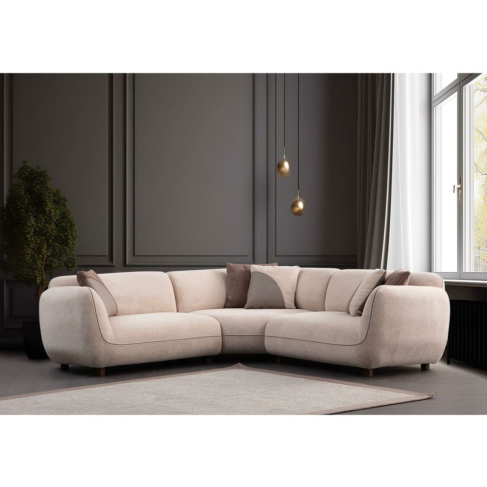 Ugaona Sofa Pavia Corner 3 (L1,5+Cx+1,5R) - boja: krem slika 1