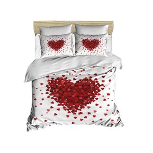 Set posteljine sa dvostrukim pokrivačem 206 White Red