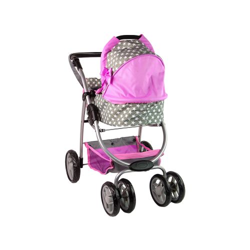 Kolica za lutke 2-in-1 Carrycot Stars - siva slika 7