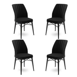 Flex - Crni Set Stolica (4 Komada)