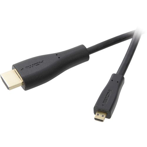 SpeaKa Professional HDMI priključni kabel HDMI A utikač, HDMI Micro D utikač 1.50 m crna SP-1300960 audio povratni kanal (arc), pozlaćeni kontakti HDMI kabel slika 2