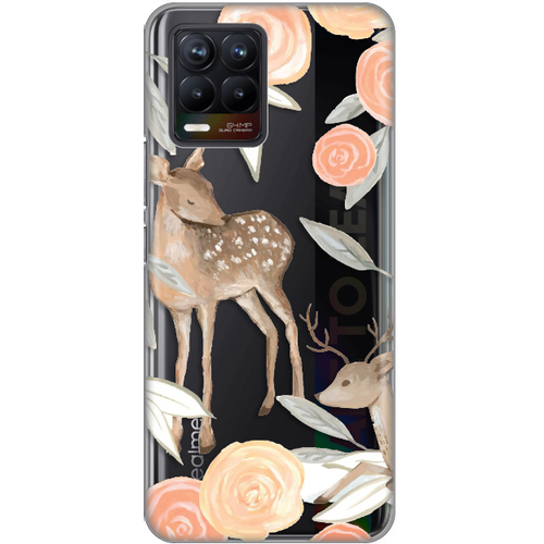 Torbica Silikonska Print Skin za Realme 8 4G/8 Pro Flower Deer slika 1